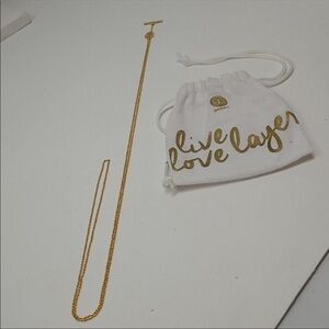NEW Gorjana Live Love Layer Gold Toggle Bar Necklace 16”
